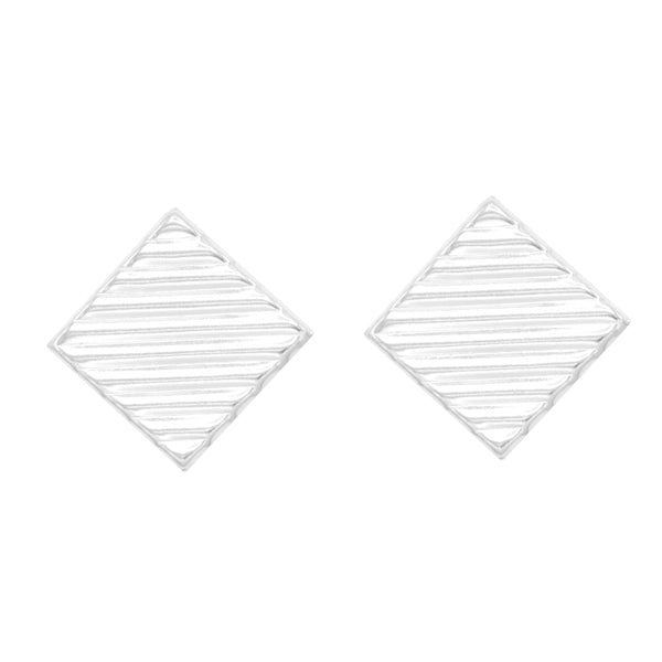 Elegant Textured Square Stud Earrings