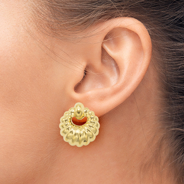 Ribbed Stud Earrings