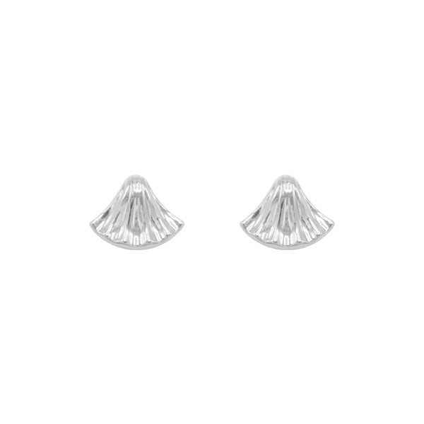 Fan-Shaped Stud Earrings