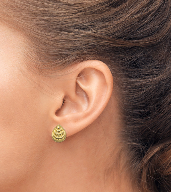 Teardrop Ripple Stud Earrings