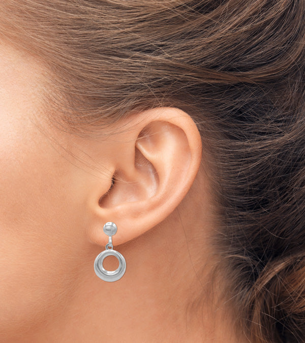 Open Circle Drop Earrings