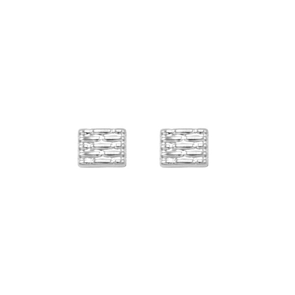 Textured Rectangle Stud Earrings